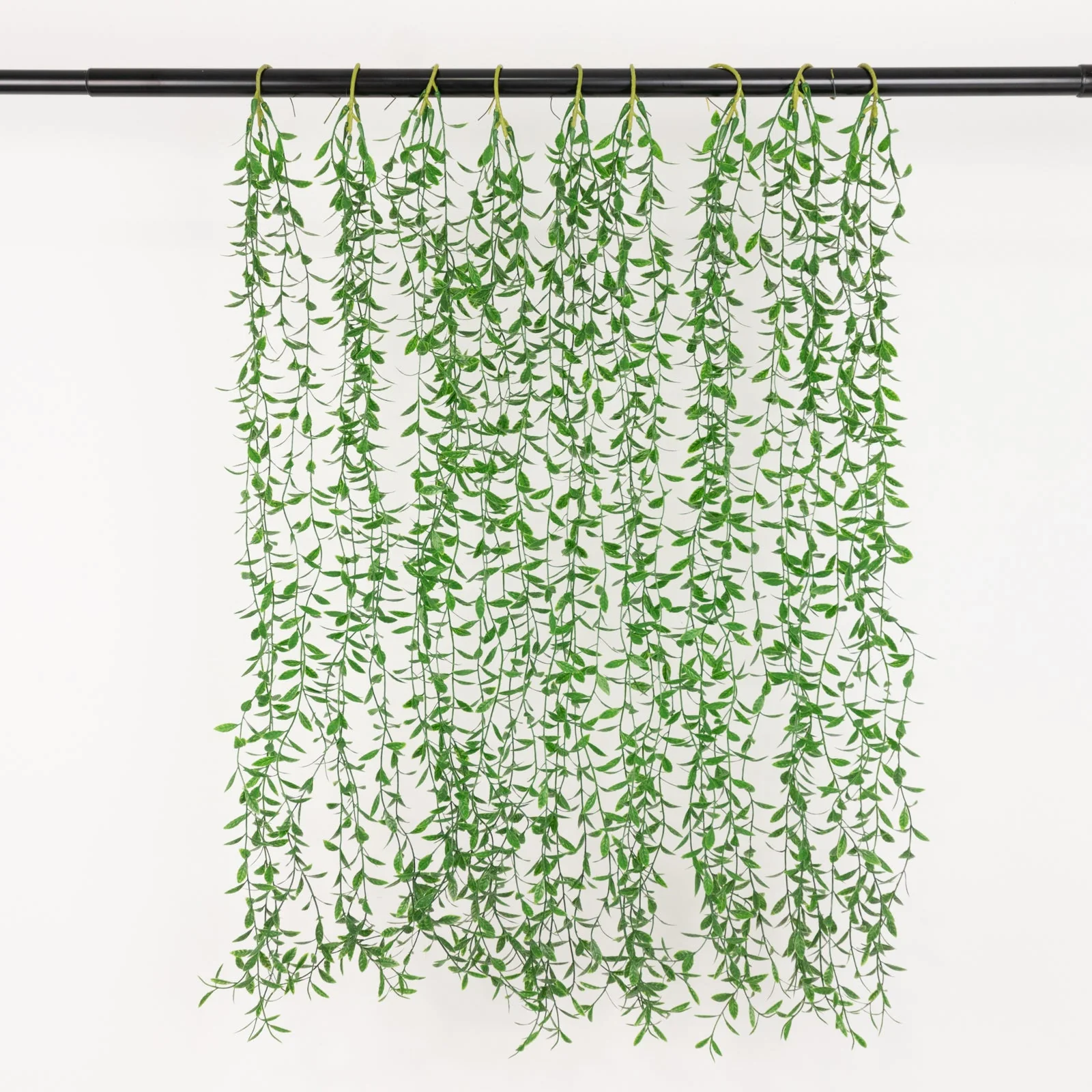 10 Pack Artificial Weeping Willow Leaves Hanging Vines with Stems, Fake Ivy Greenery Garland for Backdrop Wall Decor - 3.5ft