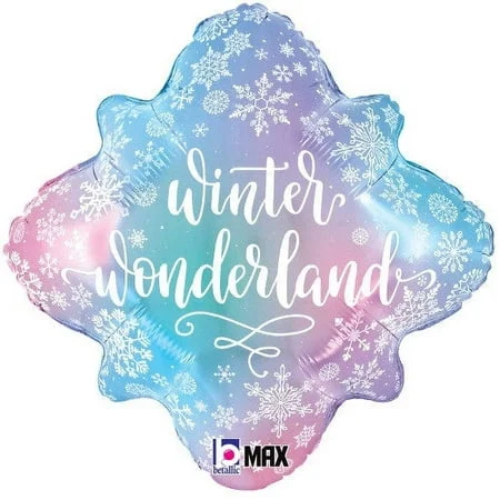 Snowflake Wonderland Betallic Foil Mylar Balloon 18in