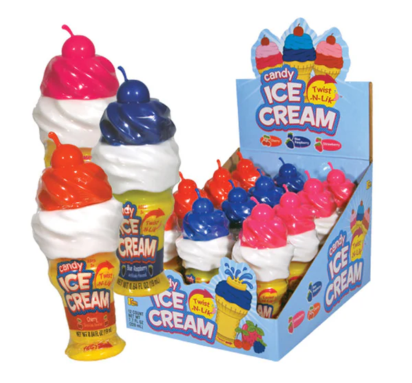 ICE CREAM CANDY TWIST-N-LIK IN DISPLAY