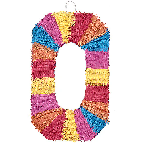 Number 0 Pinata 22in Multicolor
