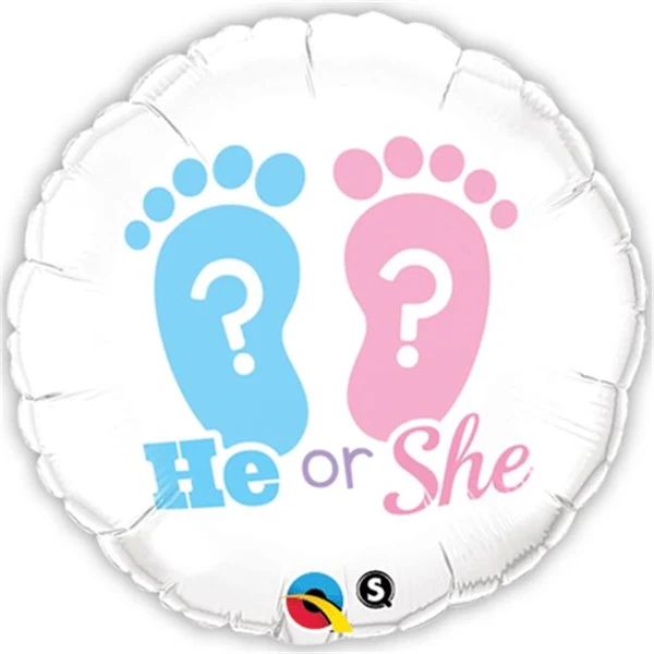 Footprints of He or She Party Balloon