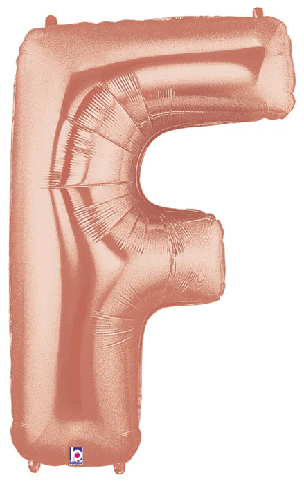 40" (34" Inflated) Foil Shape Megaloon Balloon Letter F Rose Gold