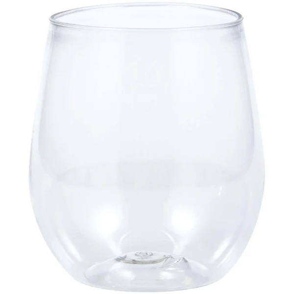 Clear Plastic Stemless Wine Glasses