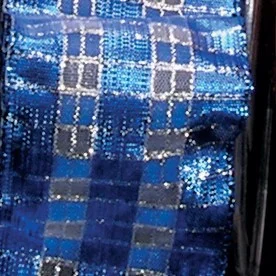 Blue and Silver Checkered Abby French Wired Edge Craft Ribbon 1.5" x 27 Yards