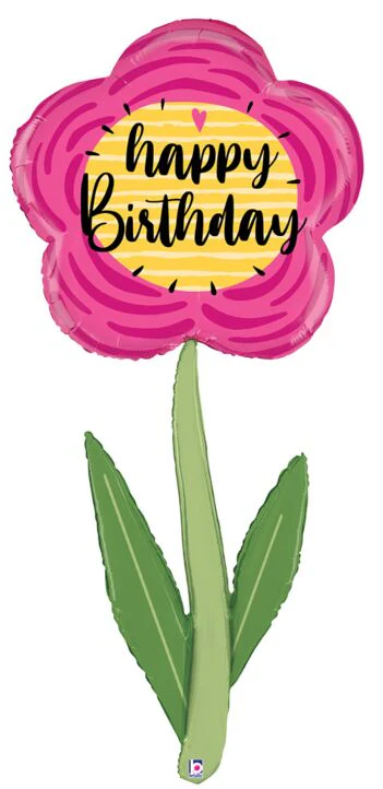 300 5' Happy Birthday Flower Foil Balloon