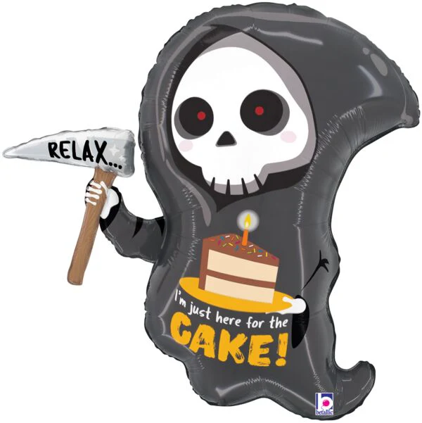 392 25" Grim Reaper Birthday Cake Foil Balloon