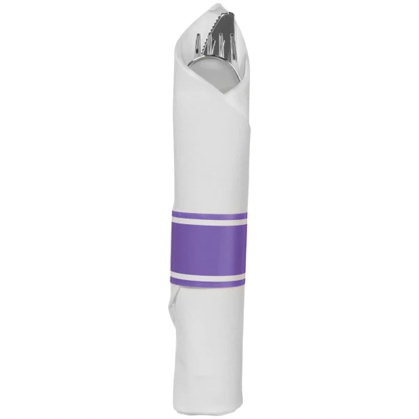 Premium Rolled Cutlery, New Purple, 10 Rolls