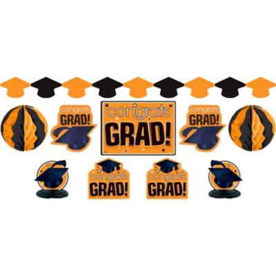 Orange Graduate Decorating Kit