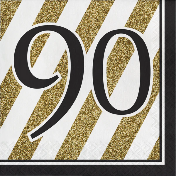 Black and Gold Luncheon Napkins