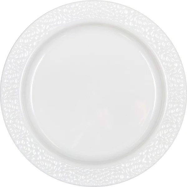 White Pebble Plastic Dinner Plates