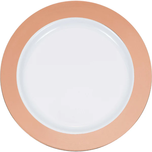 Rose Gold Rim Plastic Luncheon Plates