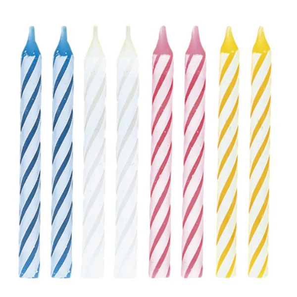 Multicolor Spiral Birthday Candles 24ct
