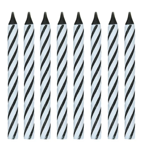 Black Spiral Birthday Candles24ct