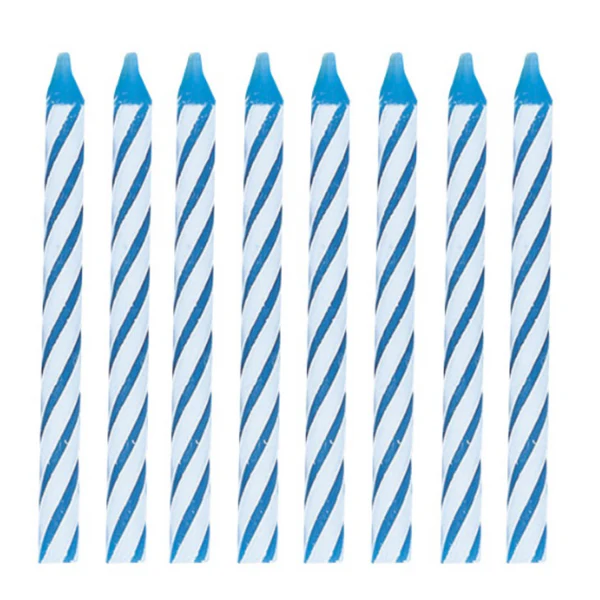 Blue Spiral Birthday Candles24ct