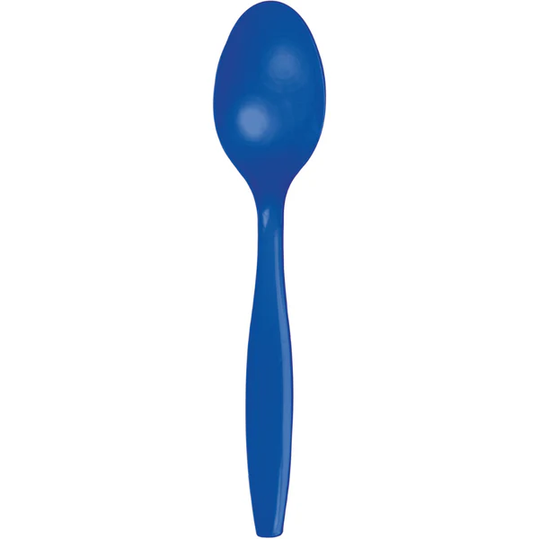 Cobalt Premium Plastic Spoons