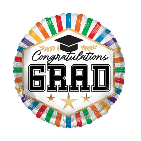 17" GRA STRIPES CONGRATULATIONS GRAD