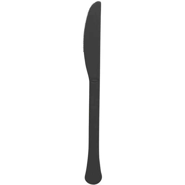 Jet Black Plastic Knives, 20ct