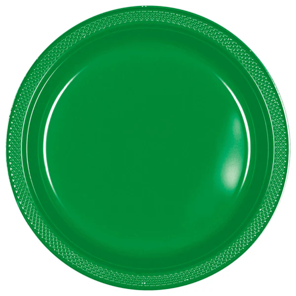 7" Plastic Plates 20ct Festive Green