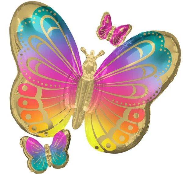 29" COLORFUL BUTTERFLIES FOIL BALLOON