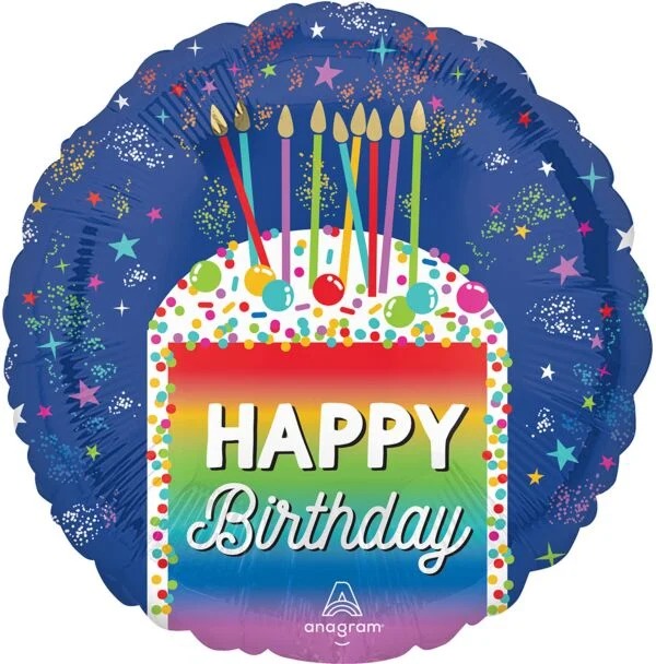 468A 17" Rainbow Slice Birthday