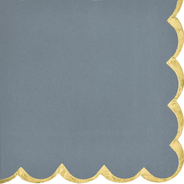 Beverage Napkin Scalloped Edge w/Hot Stamp - Dark Grey