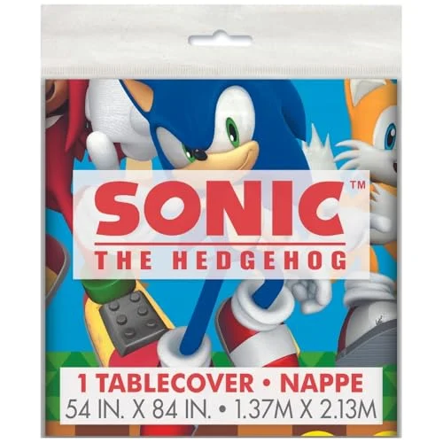 Sonic the Hedgehog Rectangular Plastic Table Cover54" x 84" - Short Fold