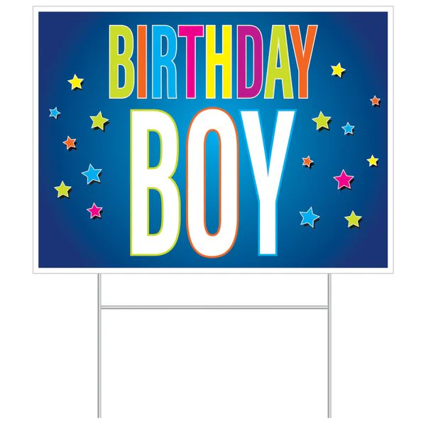 Plastic Birthday Boy Yard Sign