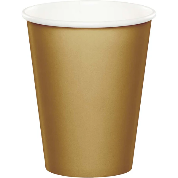 Glittering Gold 9oz Hot/Cold Cups