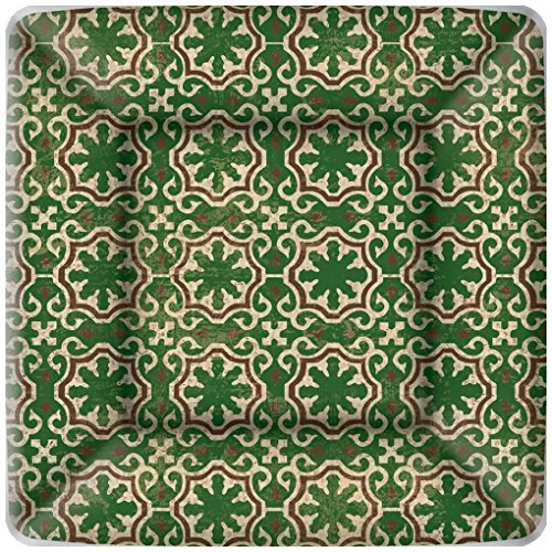 Square Paper Dinner Plates, Burlap Christmas 8ct