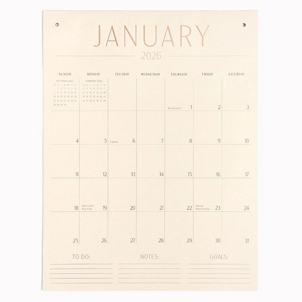 2026 Paper Source Tall on the Wall Calendar