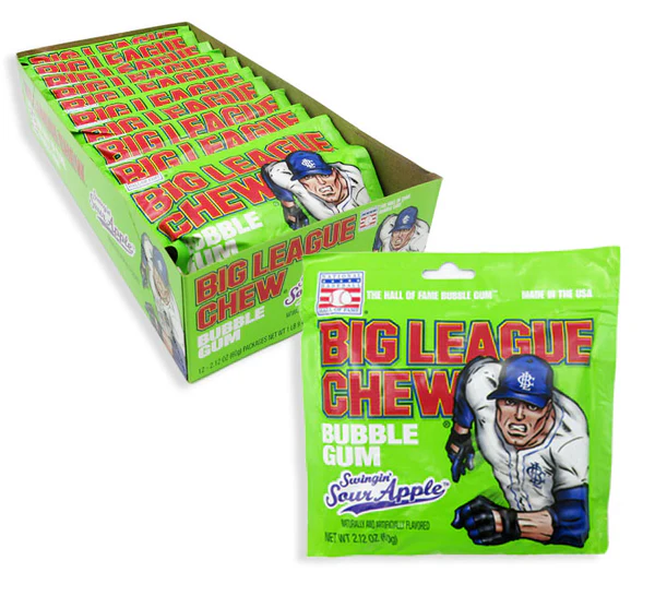BIG LEAGUE CHEW - SOUR APPLE PEG BAG