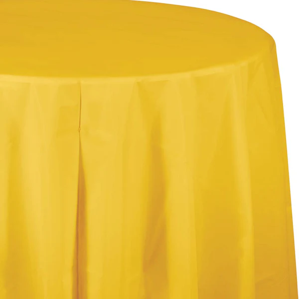 82" School Bus Yellow Octy Round Table cover