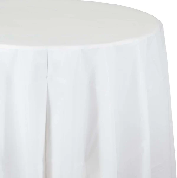 82" White Octy Round Table cover