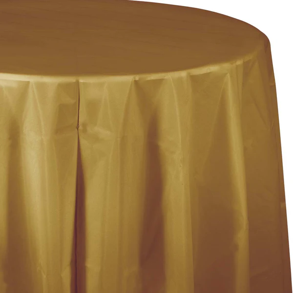 82" Glittering Gold Table cover, Octy Round