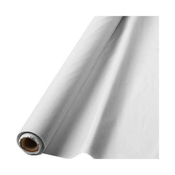 Frosty White Plastic Table Cover Roll