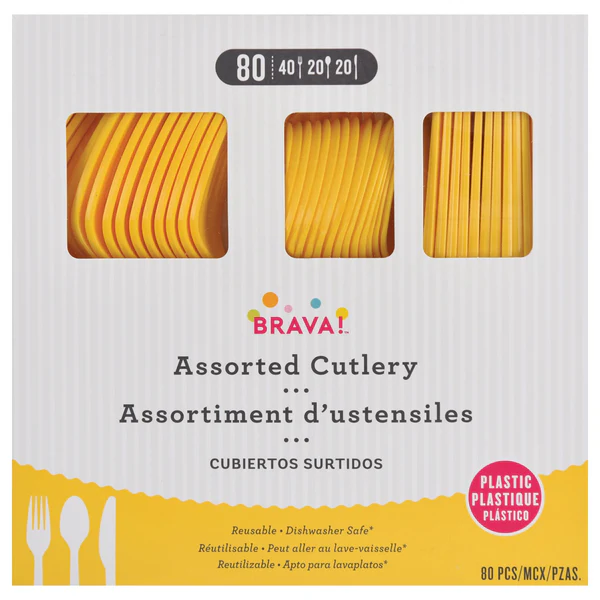 Yellow Sunshine - Boxed, Heavy Weight Cutlery Asst., 80 Ct.