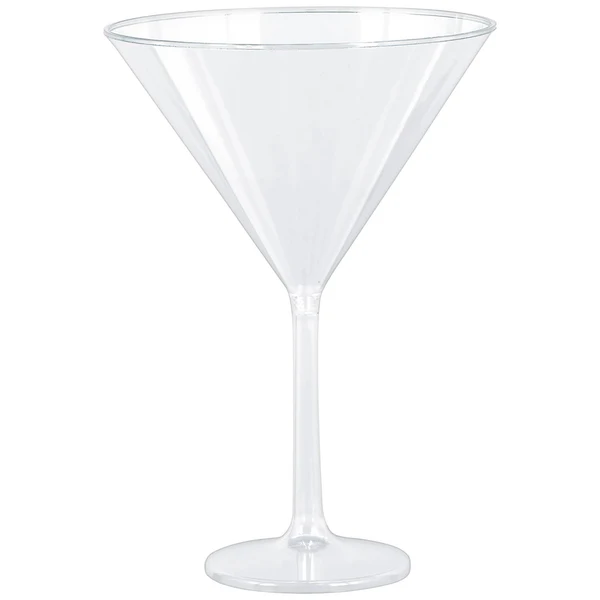 Clear Jumbo Martini Plastic Glasses, 25 Oz, 4 Count