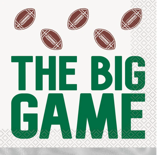 Football Toss Silver Lunch Napkins