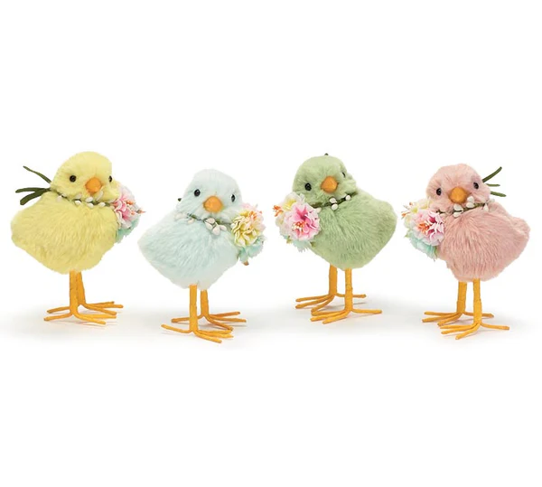ASSORTED LITTLE FURRY CHICKS WITH FLOWER