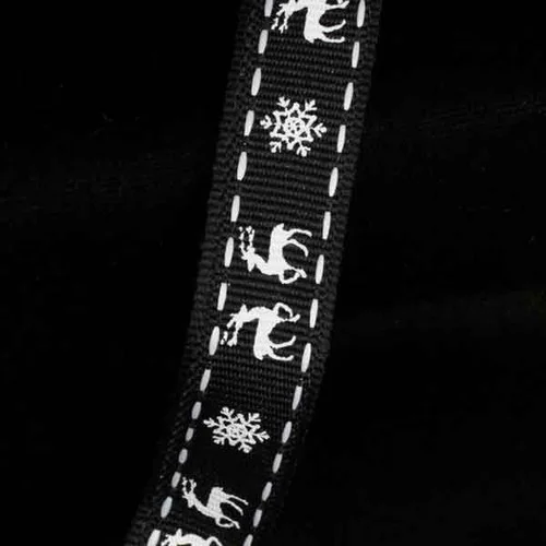 Black and White Reindeer Wired Craft Ribbon 0.5" x 54 Yards
