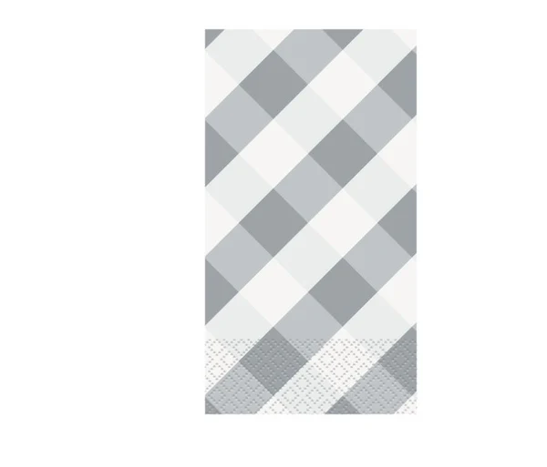 Silver Gingham Guest Towels16ct