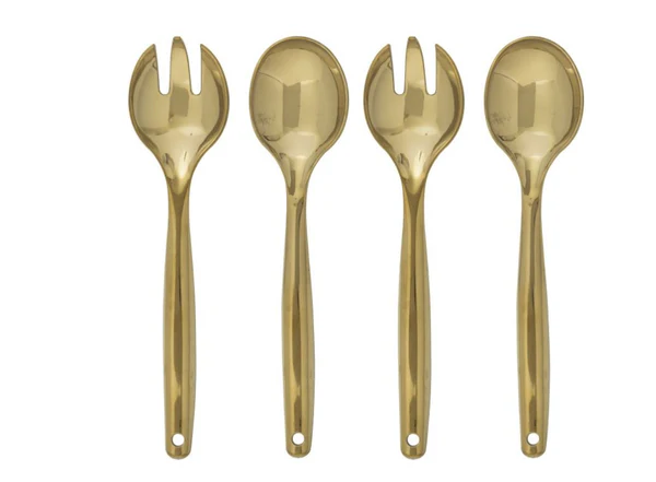 Gold Plastic Serving Utensils Set4pc