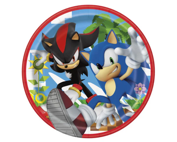 Sonic the Hedgehog Round 7" Dessert Plates8ct