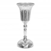 Metal Trumpet Floral Centerpiece 13¼" - Silver