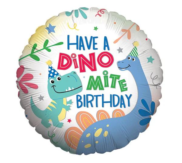 223A 17"PKG HAVE A DINOMITE BIRTHDAY BALLOON