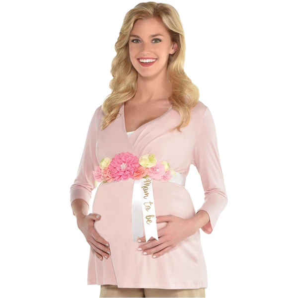 Floral Baby Mom To Be Bump Sash