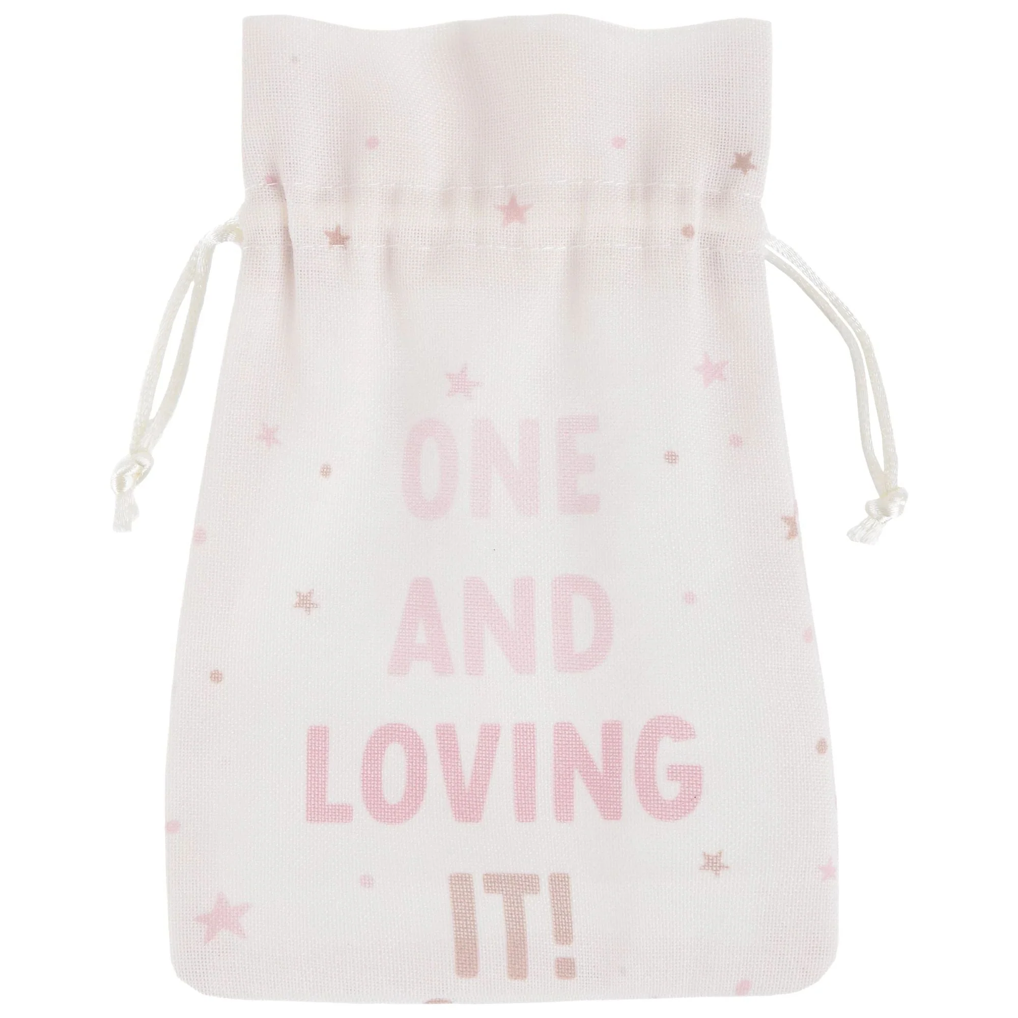 Little Miss Birthday Fabric Favor Pouches, 8 Count