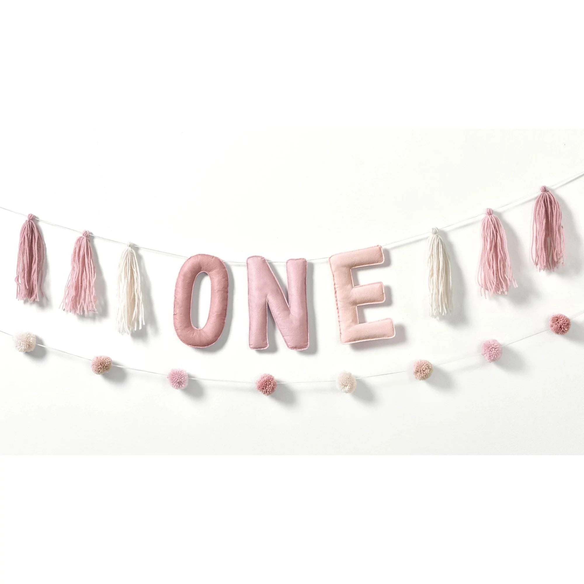 Little Miss Birthday Pom Pom Banner Kit, 2 Count