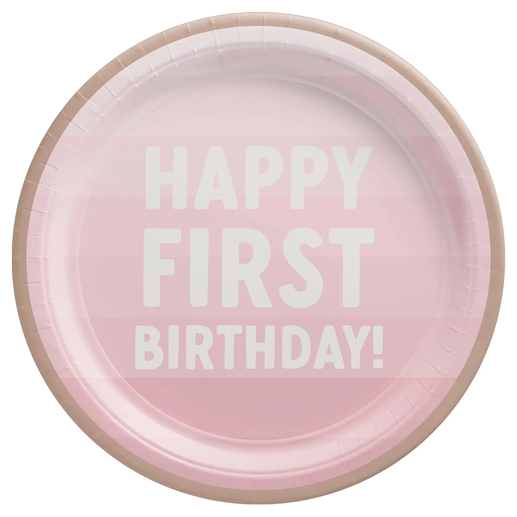 Little Miss Birthday Small Round Dessert Paper Plates, 7 Inches, 8 Count