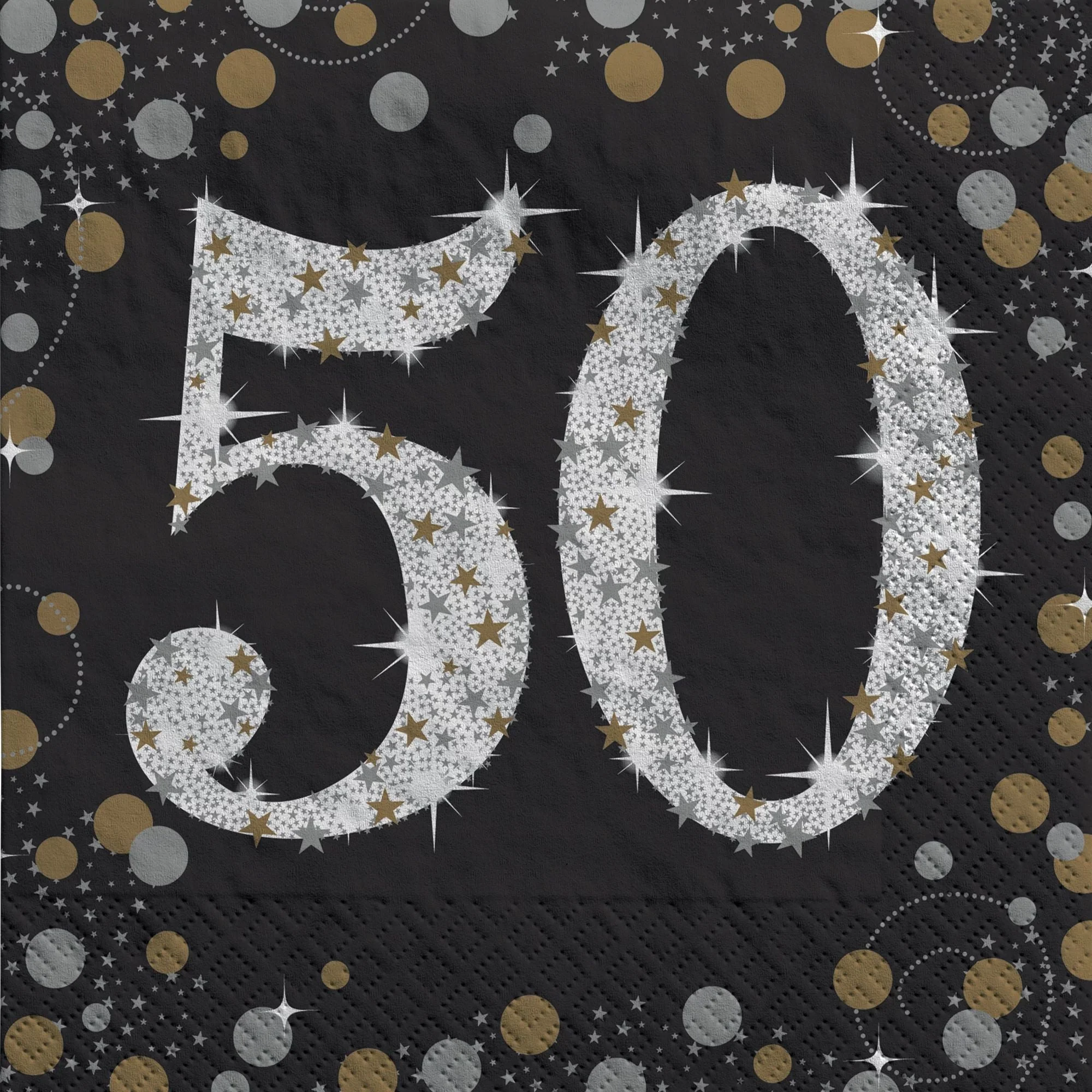50th Sparkling Celeb Large Lunch Napkins, 16 Count